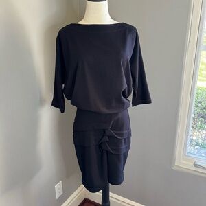 Nicole Miller Altier Black Dolman Sleeve Knit Dress - Size Medium